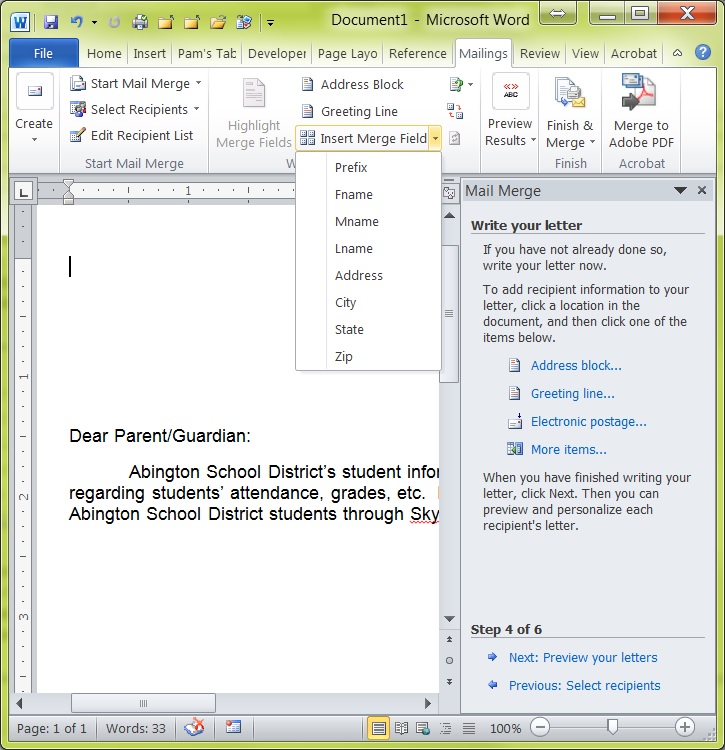 Mail Merge